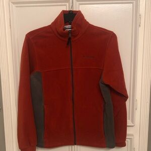 Columbia Fleece Jacket Burnt Orange with Gray Side Panels